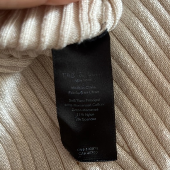 RAG & BONE ribbed cream turtleneck size xs - Picture 4 of 4